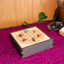 Load image into Gallery viewer, Flower of Life Crystal Grid Box 6"X6"