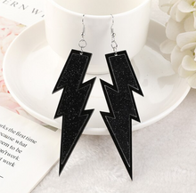 Load image into Gallery viewer, Oversized Sparkly Lightning Bolt Earrings