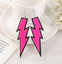 Load image into Gallery viewer, Oversized Sparkly Lightning Bolt Earrings