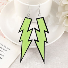 Load image into Gallery viewer, Oversized Sparkly Lightning Bolt Earrings