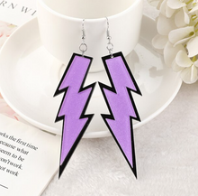 Load image into Gallery viewer, Oversized Sparkly Lightning Bolt Earrings