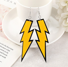 Load image into Gallery viewer, Oversized Sparkly Lightning Bolt Earrings