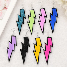 Load image into Gallery viewer, Oversized Sparkly Lightning Bolt Earrings