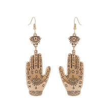 Load image into Gallery viewer, Witch Palmistry Hand Earrings