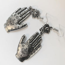 Load image into Gallery viewer, Witch Palmistry Hand Earrings