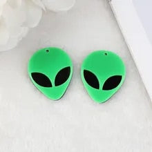 Acrylic Alien Face Earrings