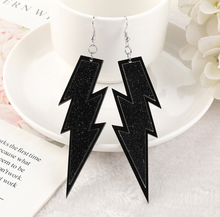 Load image into Gallery viewer, Oversized Sparkly Lightning Bolt Earrings
