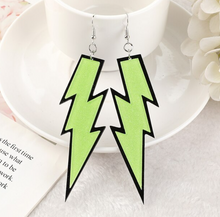 Load image into Gallery viewer, Oversized Sparkly Lightning Bolt Earrings
