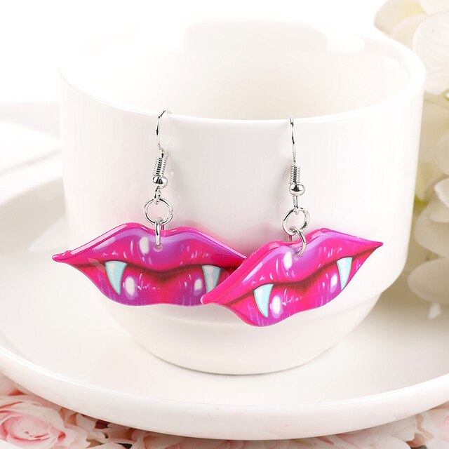 Pretty Pink Vampire Fang Earrings