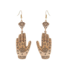 Load image into Gallery viewer, Witch Palmistry Hand Earrings

